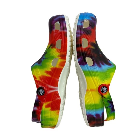 CROCS Baya Tie Dye Clog Slippers Graphic Foam Slide Unisex Mens 10 Womens 12 - Picture 6 of 9